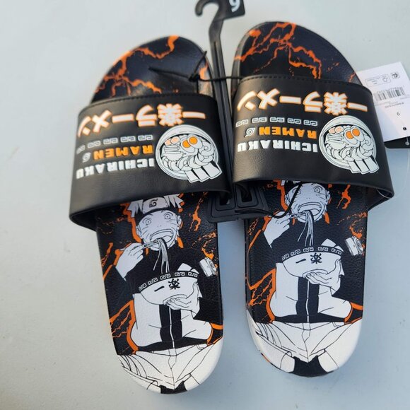 NEW Naruto Anime Ramen Men’s Size 9 Slippers Sandals Slides Shippuden Ichiraku - Picture 11 of 15